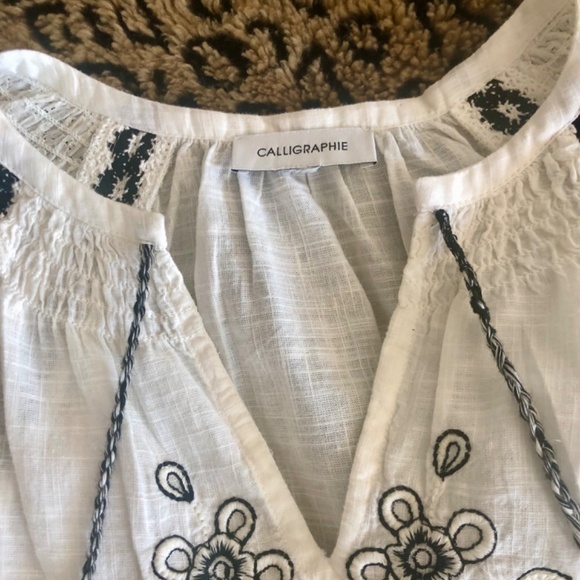 Calligraphie Boho Peasant Top NWOT - Picture 4 of 9